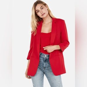 Express XS Petite Boyfriend Red Blazer